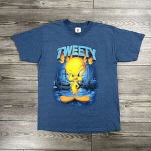 Vintage Y2K Looney Tunes Tweety Six Flags T Shirt